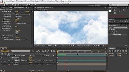 Adobe After Effects - Moving Clouds Tutorial - Opacity Increase