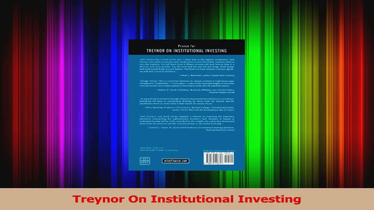 PDF Download  Treynor On Institutional Investing PDF Online