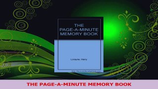 Read  THE PAGEAMINUTE MEMORY BOOK Ebook Free