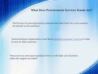 Get Global Procurement Services for Your Business