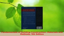 Read  Fundamentals of Building Construction Materials and Methods 5th Edition EBooks Online