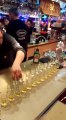 How to make 15 Jagerbomb drinks in one time?! Insane Bartender Trick!