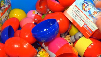 30 surprise eggs! Disney CARS MARVEL SpiderMan THOMAS SpongeBob HELLO KITTY Kinder ANGRY B