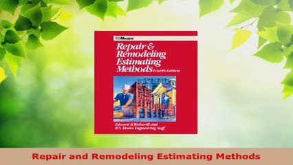 PDF Download  Repair and Remodeling Estimating Methods PDF Online