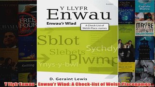 Y Llyfr Enwau  Enwaur Wlad A Checklist of Welsh Placenames