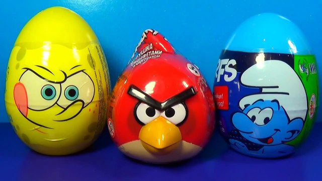 ANGRY BIRDS surprise egg SpongeBob egg surprise SMURFS surprise egg For Kids For BABY Mymi