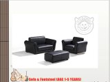 BLACK PU LEATHER LAZYBONES KIDS TWIN SOFA Chair/Seat/Armchair/Sofa for Children/Childs
