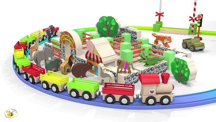 Dessins animés pour bébé en français. Le petit train et des animaux sauvages. Learn French