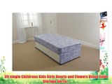 3ft single Childrens Kids Girls Hearts and Flowers Divan Slide Storage Set Ly...
