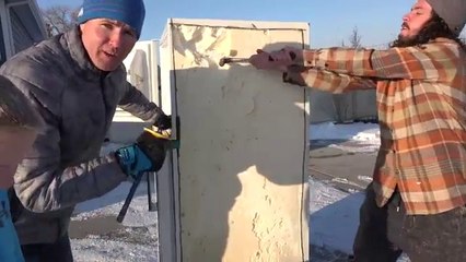 Refrigerator Sliding Full of People Snow Slide Ice Show New Full Video 2016