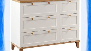 LPD Furniture BOSTON 3 plus 3-Drawer Chest 103 x 39.5 x 81.7 cm White with Real Ash Veneer