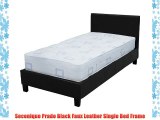 Seconique Prado Black Faux Leather Single Bed Frame