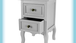 Small Traditional Style Bedside Table in Light Grey