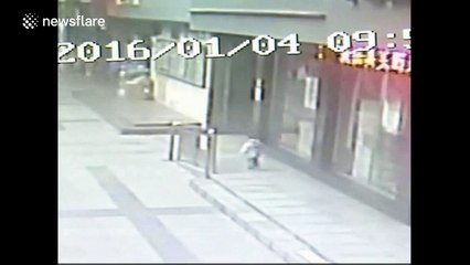 The horrible moment a toddler was run over by a car