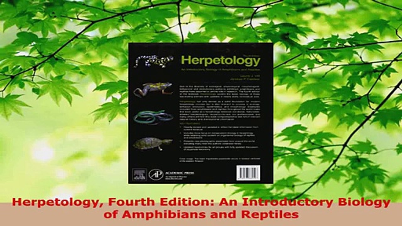 PDF Download  Herpetology Fourth Edition An Introductory Biology of Amphibians and Reptiles PDF Online