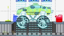 Taxi Truck Get Clean In Car Wash - Video For Kids