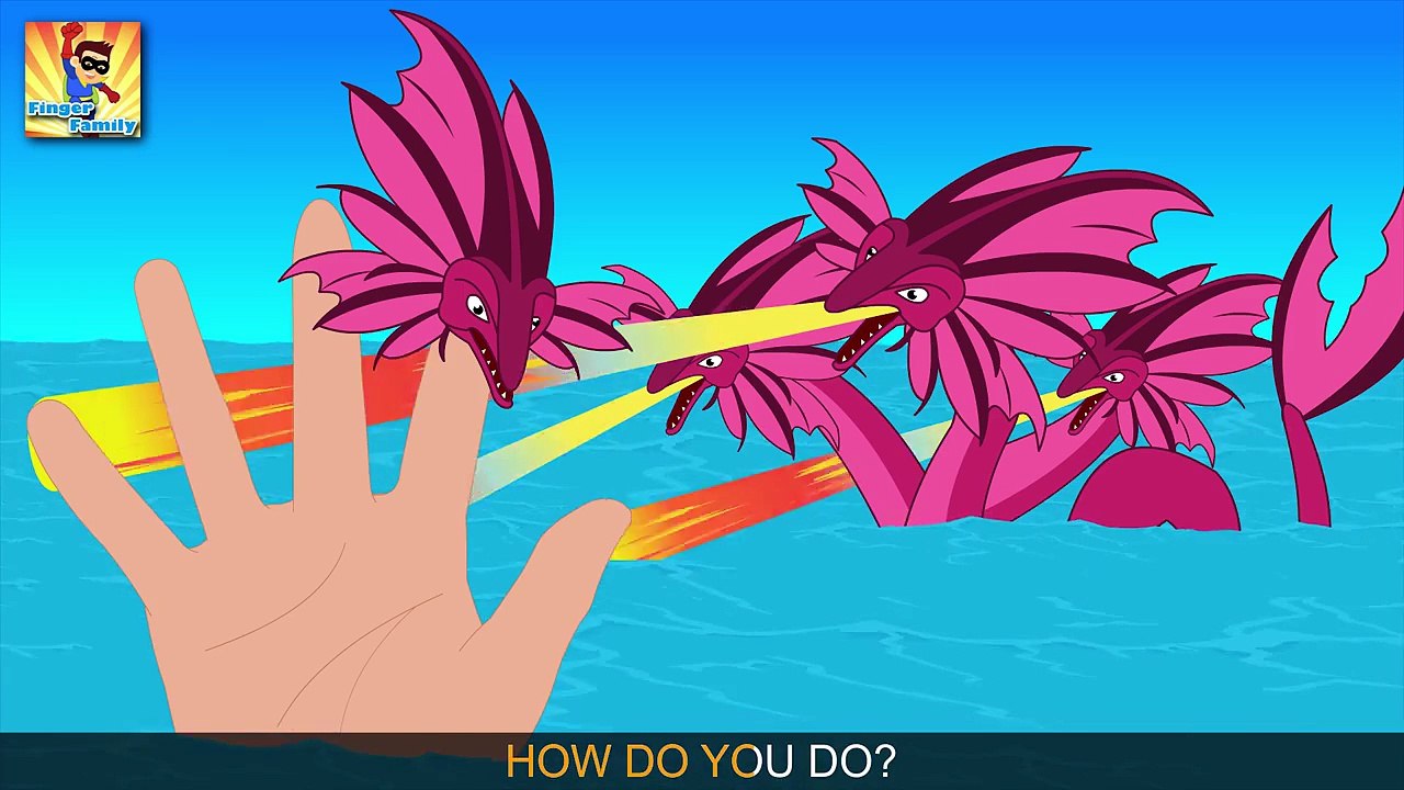 Finger Family Rhymes Dragon Cartoons for Children - Kraken Finger Family Nursery Rhymes