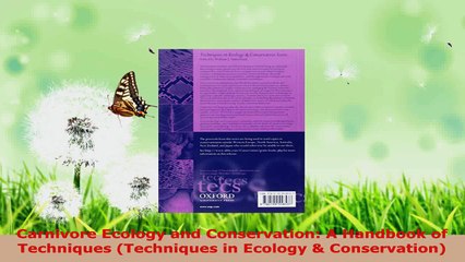 Read  Carnivore Ecology and Conservation A Handbook of Techniques Techniques in Ecology  PDF Online