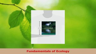 Download  Fundamentals of Ecology Ebook Free