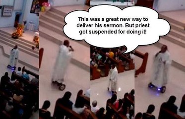Holy Roller! Catholic priest delivers mass on HOVERBOARD New Full Video 2016