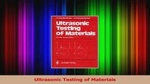 PDF Download  Ultrasonic Testing of Materials PDF Online