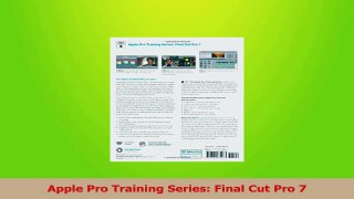 Download  Apple Pro Training Series Final Cut Pro 7 Ebook Online
