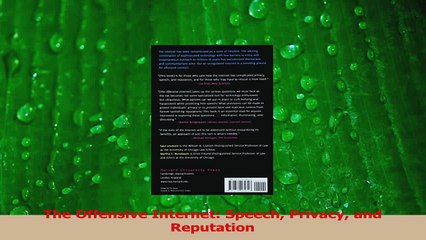 PDF Download  The Offensive Internet Speech Privacy and Reputation PDF Full Ebook