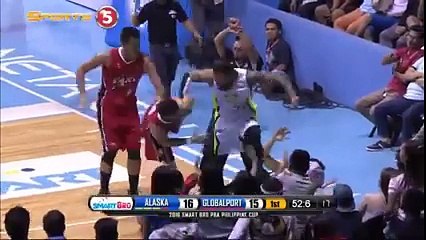 Alaska Aces Calvin Abueva and GlobalPort Jay Washington Rumble Philippine Cup Semi finals game 2