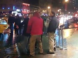 Drunk guy VS strong bouncer... Crazy guy