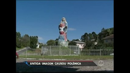 Vândalos destroem imagem de santa na Serra Gaúcha