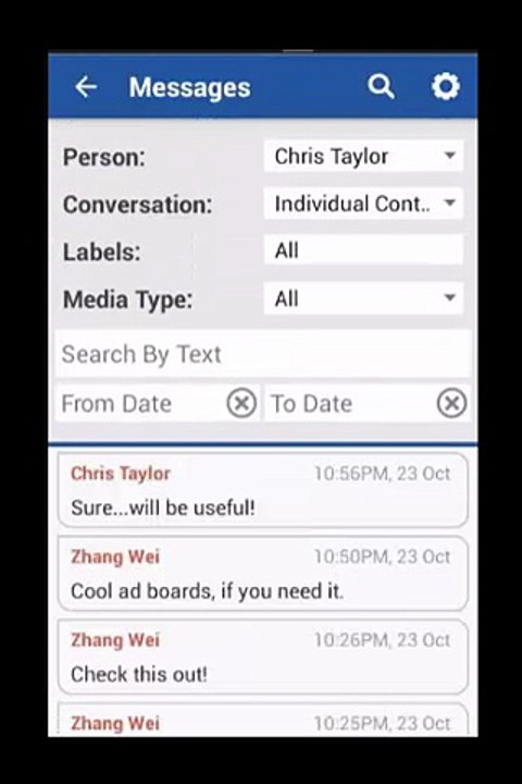 Search WhatsApp or Hike Chat Messages with Multiple Search Criterias