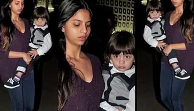 Shahrukh Khan Baby Abram Daughter Suhana Holding