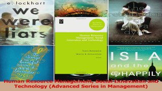 PDF Download  Human Resource Management Social Innovation and Technology Advanced Series in Management Download Full Ebook