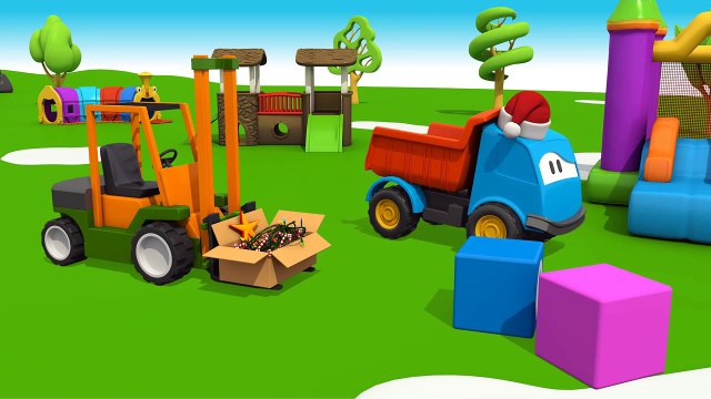 Leo der neugierige Lastwagen und der bunte Weihnachtsbaum! Helft uns einen Baum zu schmüc