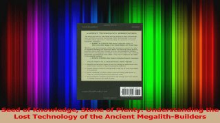 PDF Download  Seed of Knowledge Stone of Plenty Understanding the Lost Technology of the Ancient Read Online