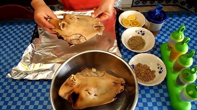 طريقة إعداد راس علوش مصلي فى الكسكاس - راس خروف مصلي مفور - Tête de mouton repas