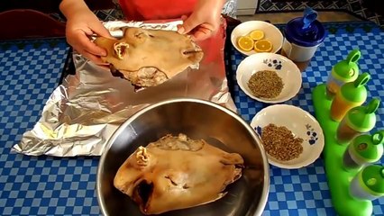 طريقة إعداد راس علوش مصلي فى الكسكاس - راس خروف مصلي مفور - Tête de mouton repas