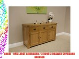 BRENT - OAK LARGE SIDEBOARD / 3 DOOR 3 DRAWER CUPBOARD DRESSER