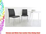 Chrome and White Faux Leather Elise Dining Chair