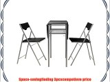 Coavas 3Pcs Wooden Foldable Space Saving Fashion Breakfast Kitchen Dining Table and chairs