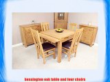 oak table extending four oak chairs dinning kitchen