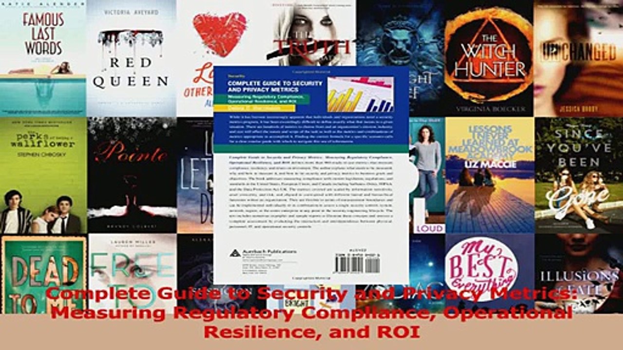 PDF Download  Complete Guide to Security and Privacy Metrics Measuring Regulatory Compliance Download Full Ebook