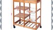 Songmics? Wooden Kitchen Trolley Dining Cart with Wheels Storage Drawers Shelves Metal Baskets