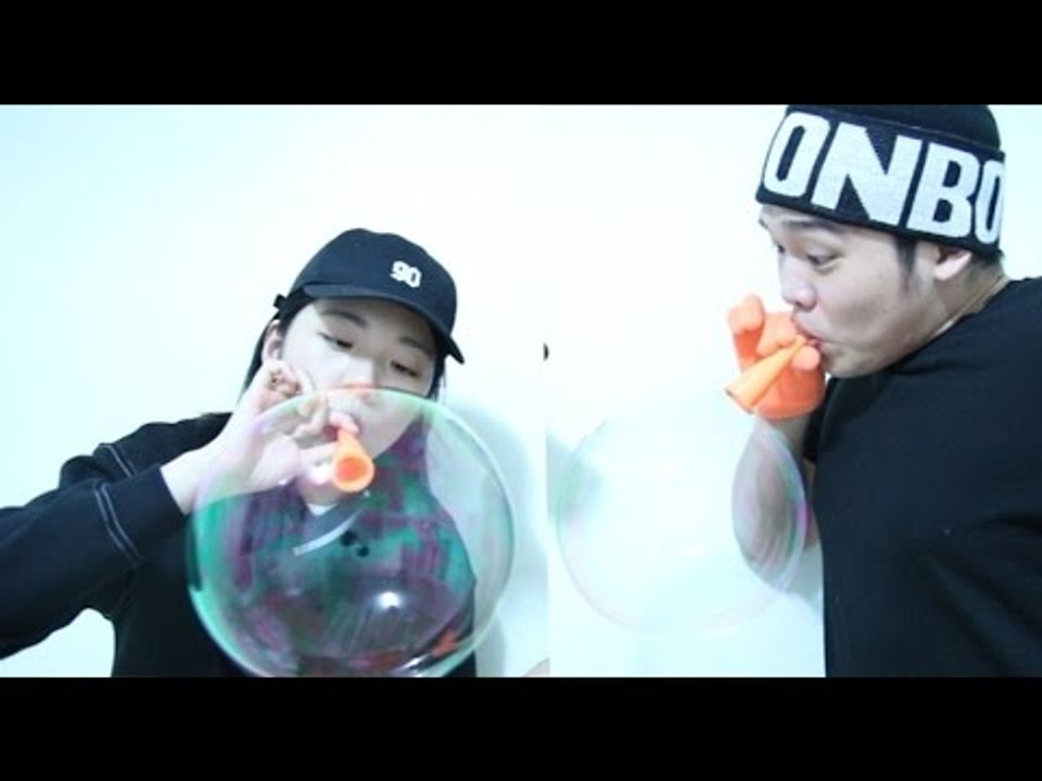 "초대형 비누방울 불기 대결하기" - 스팀보이 (저글링비누방울 도전!)