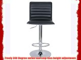 Songmics? 2 x Breakfast Bar Stools with Backs White Faux Leather Kitchen Stools (Black)
