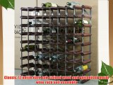 Classic 72 bottle dark oak stained wood and galvanised metal wine rack self assembly