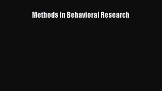 Methods in Behavioral Research [PDF] Full Ebook