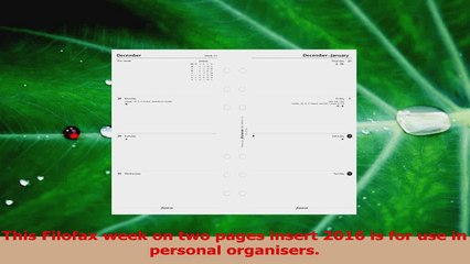 Read  Filofax 2016 Week on Two Pages Format English Personal Diary Ebook Free