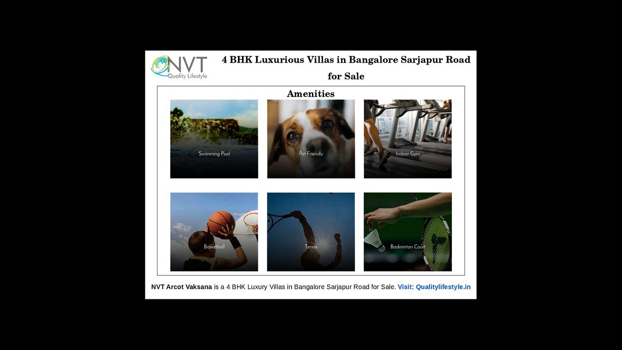 4 BHK Luxury Villas for Sale in Bangalore Sarjapur Road - Qualitylifestyle.in
