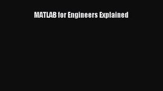 PDF Download MATLAB for Engineers Explained Download Full Ebook